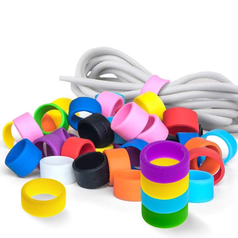 Grifiti Band Joes 0.8 X 0.25 Inch Flat 1.6" Circumference 0.5" Diameter Tiny Silicone Rubber Bands Rings Gasket Food Cooking Durable Office Elastic Wraps 20 Pack Assorted Colors Strong Rubberbands Siliconebands - Image 1